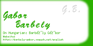 gabor barbely business card